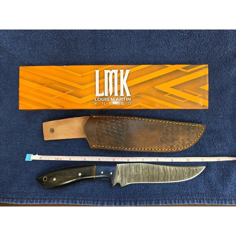Hunting Bowie Knife 11 Inch, Custom Made Forged Damascus Blade LMK Knives #9644